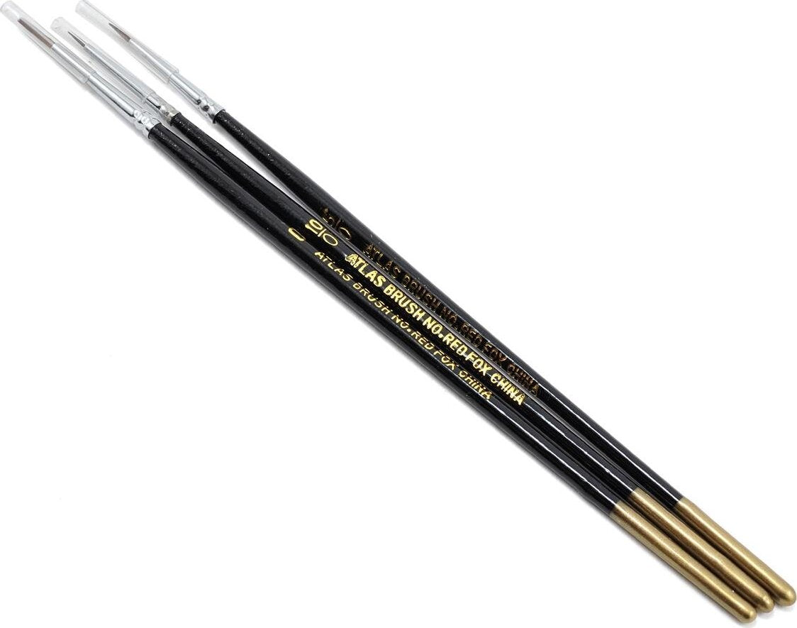 Atlas Brush Red Sable Brush Set (3)